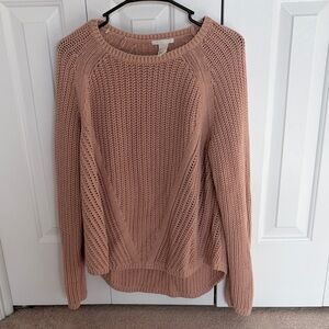 H&M Women's Knit Sweater in Soft Pink